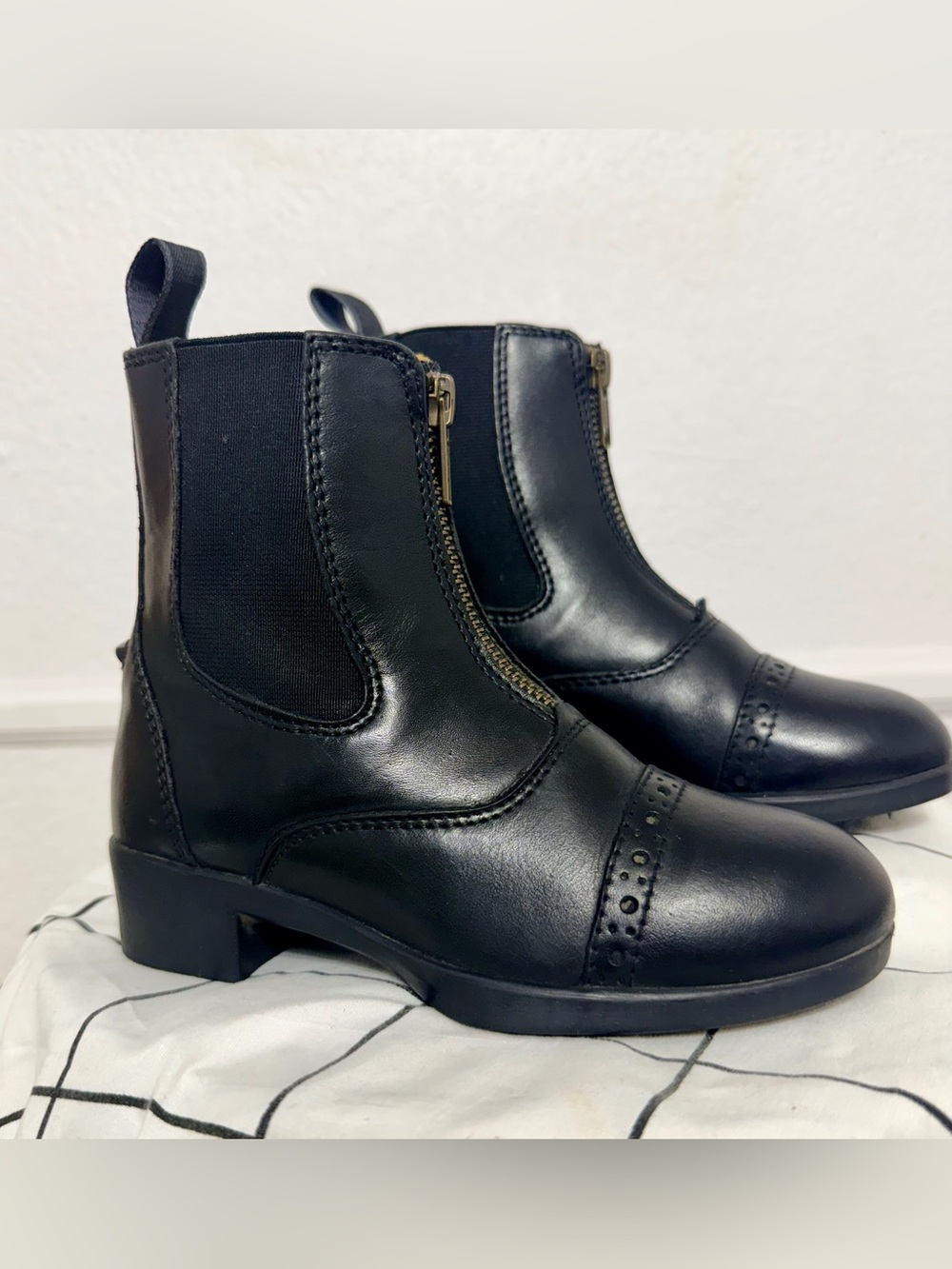 Ovation Sport Rider II Kids Size 13 Black Leather Paddock Riding Boots